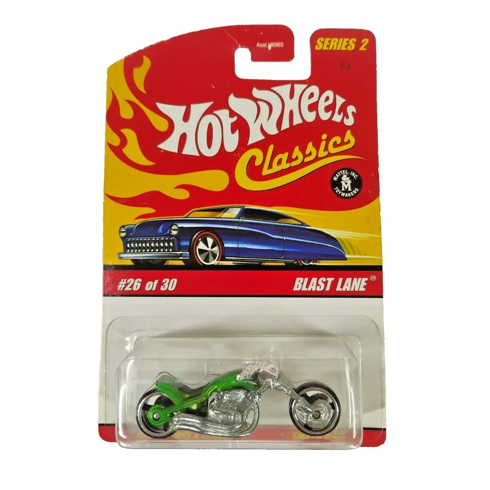 Hot Wheels Classics Series 2 Blast Lane 26/30 Special Paint Motorcycle Car Green